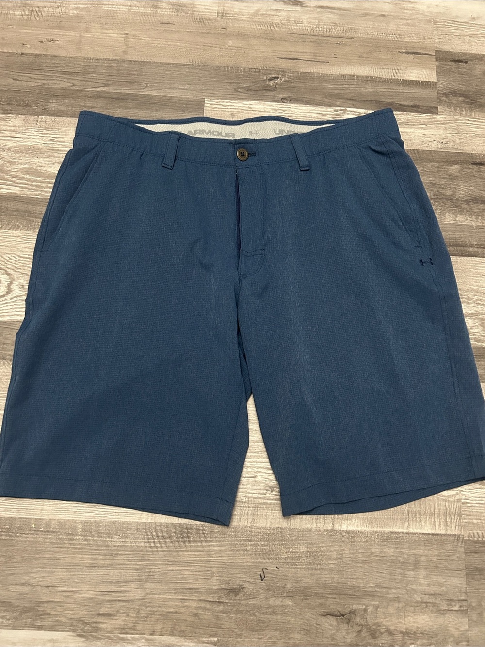 Under Armour Men's Navy Flat Front Performance Shorts